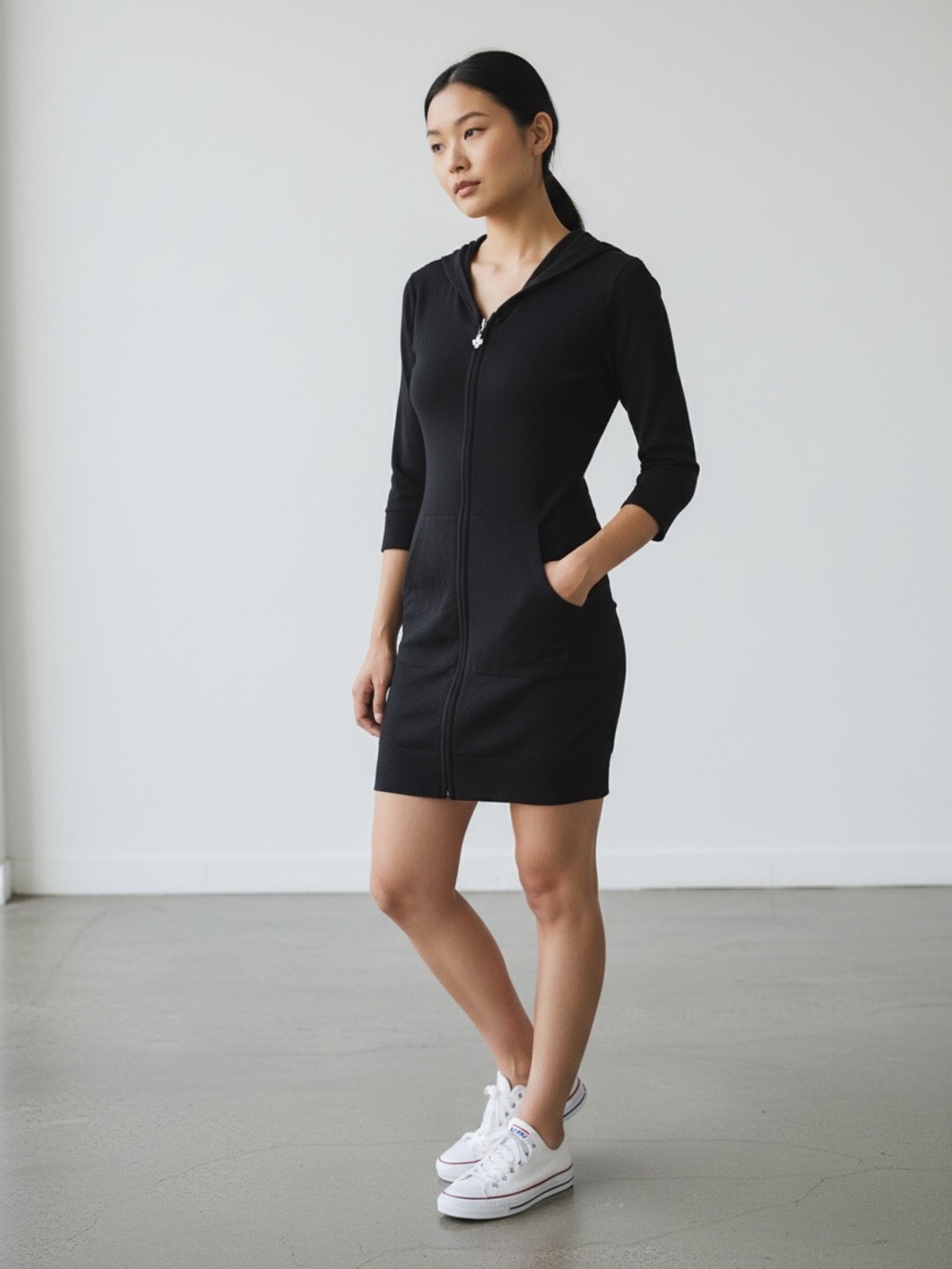 Aratta Black Hooded Dress XS